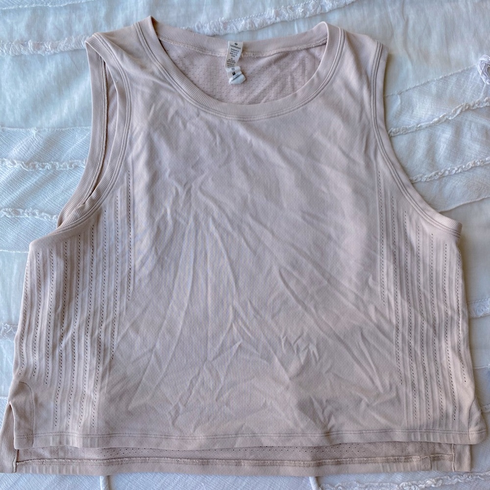 Light Pink Lululemon Train To Be Tank Top